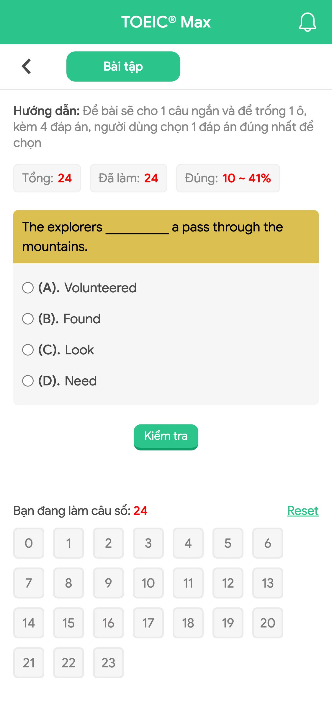 The explorers __________ a pass through the mountains.