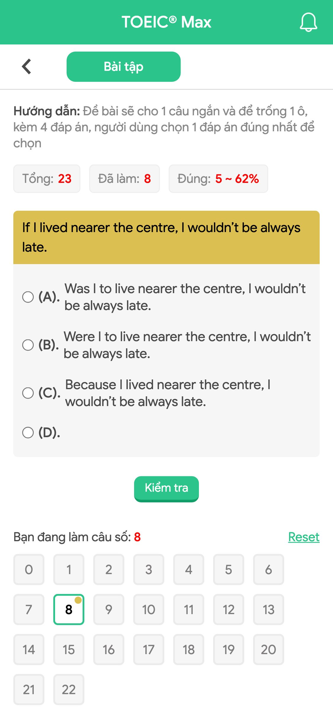If I lived nearer the centre, I wouldn’t be always late.
