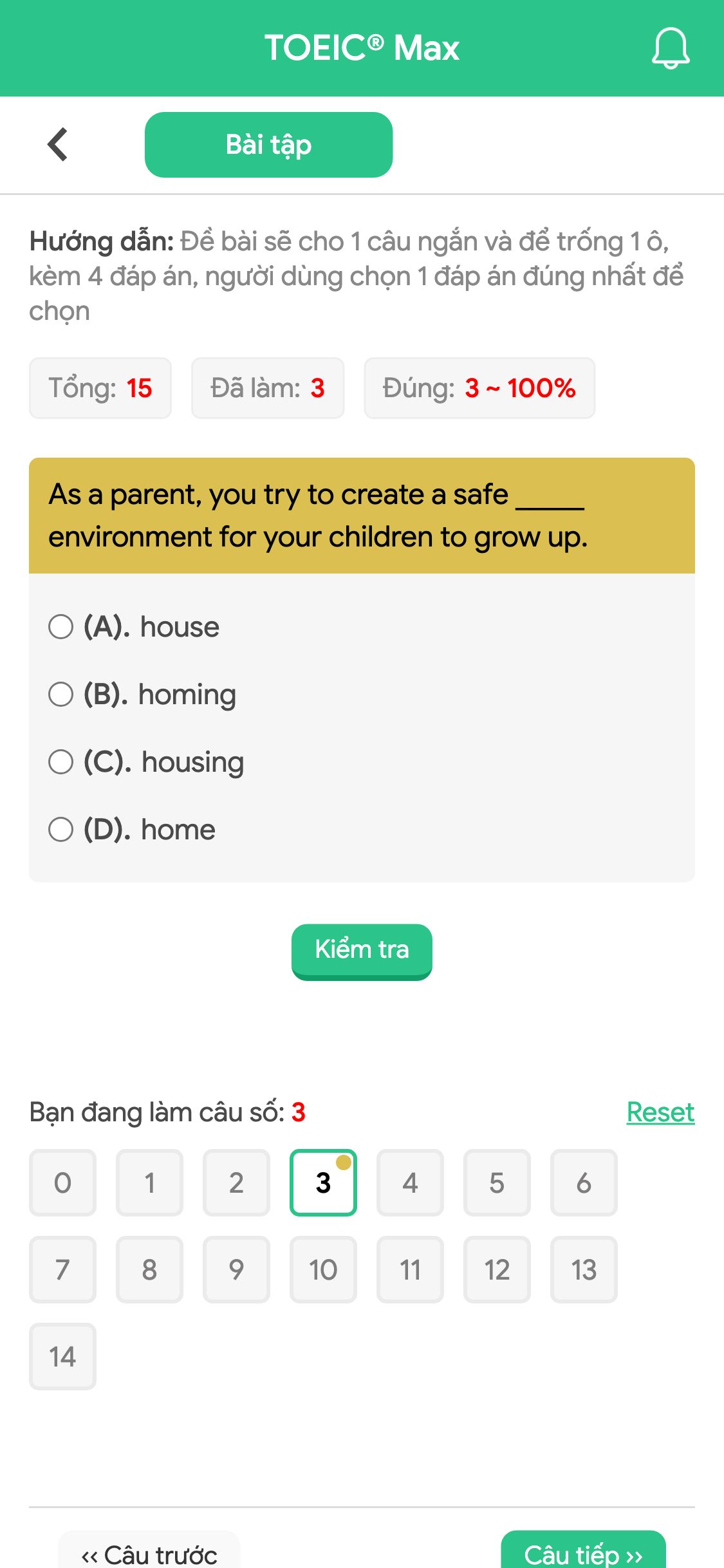 As a parent, you try to create a safe _____ environment for your children to grow up.