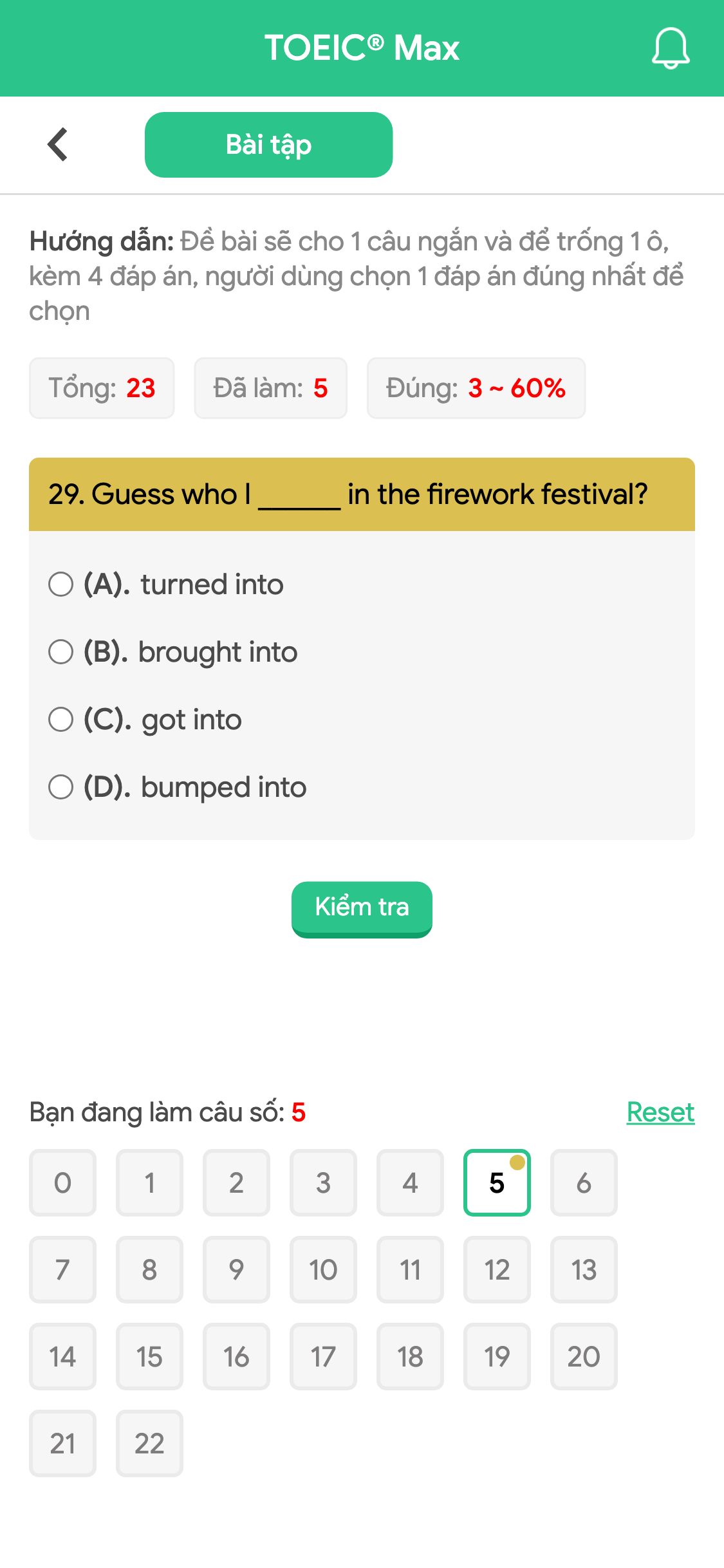 29. Guess who I ______ in the firework festival?