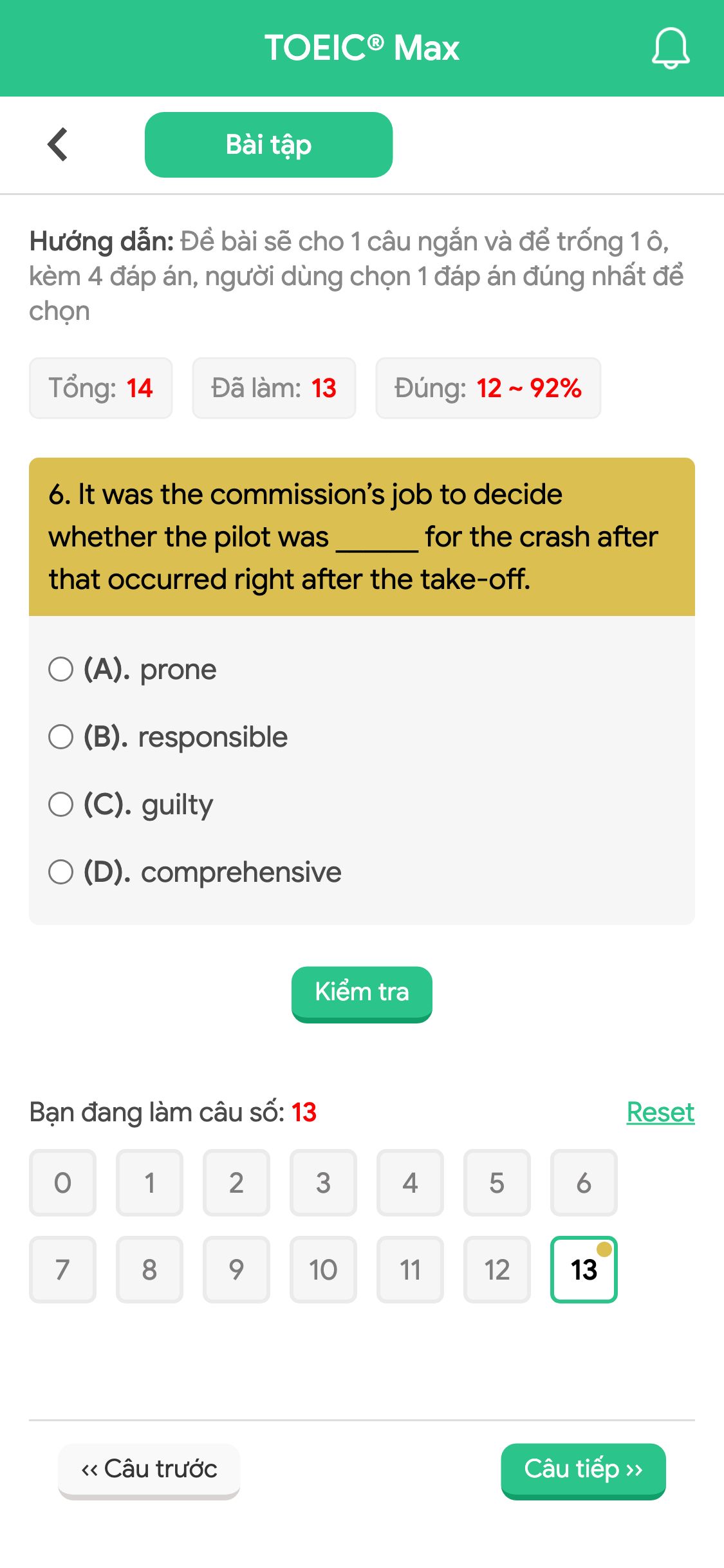 6. It was the commission’s job to decide whether the pilot was ______ for the crash after that occurred right after the take-off.