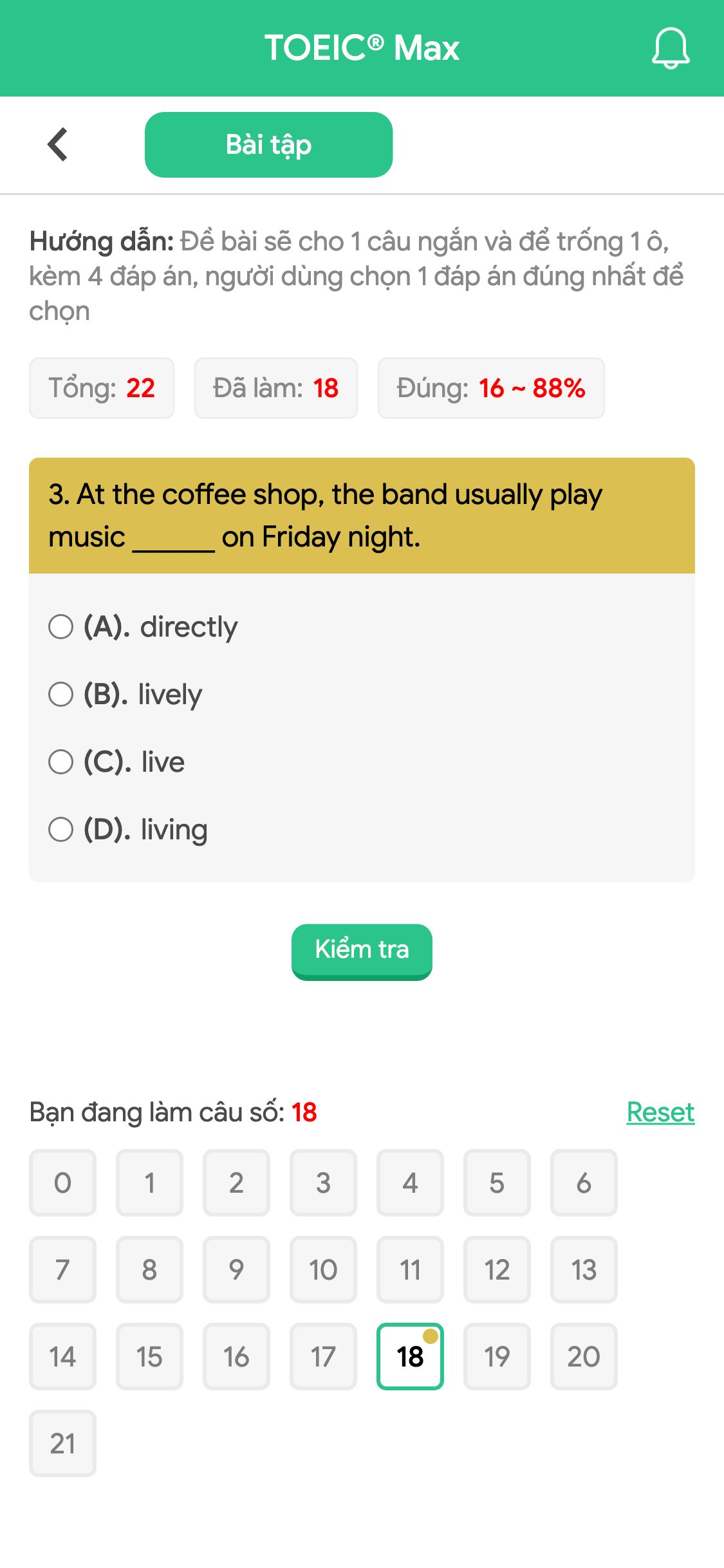 3. At the coffee shop, the band usually play music ______ on Friday night.