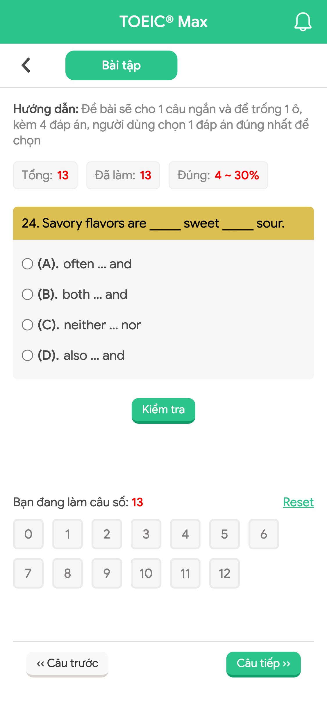 24. Savory flavors are _____ sweet _____ sour.