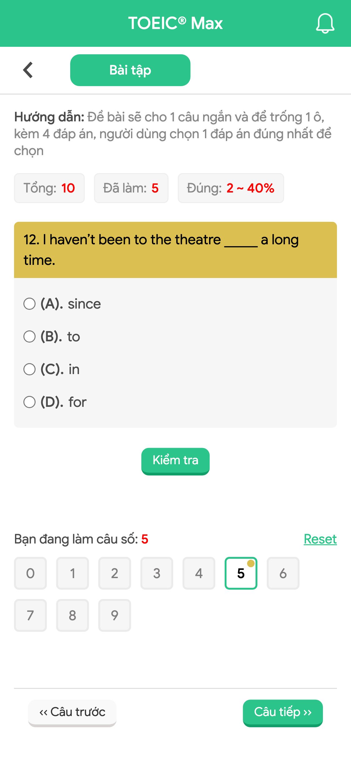 12. I haven’t been to the theatre _____ a long time.