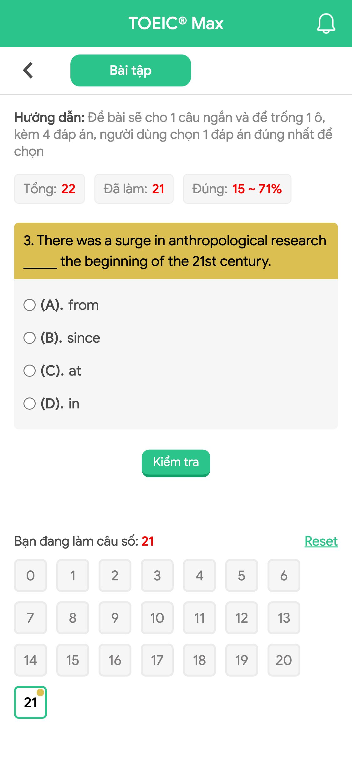 3. There was a surge in anthropological research _____ the beginning of the 21st century.