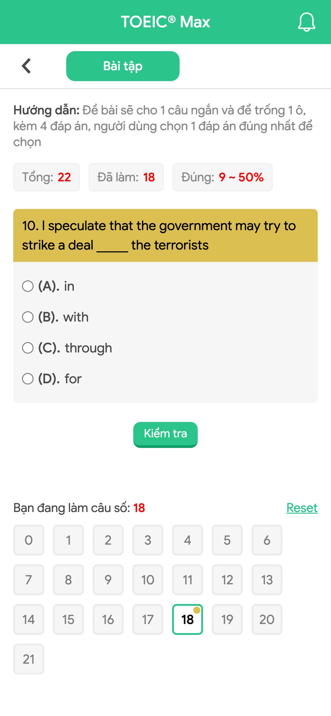 10. I speculate that the government may try to strike a deal _____ the terrorists