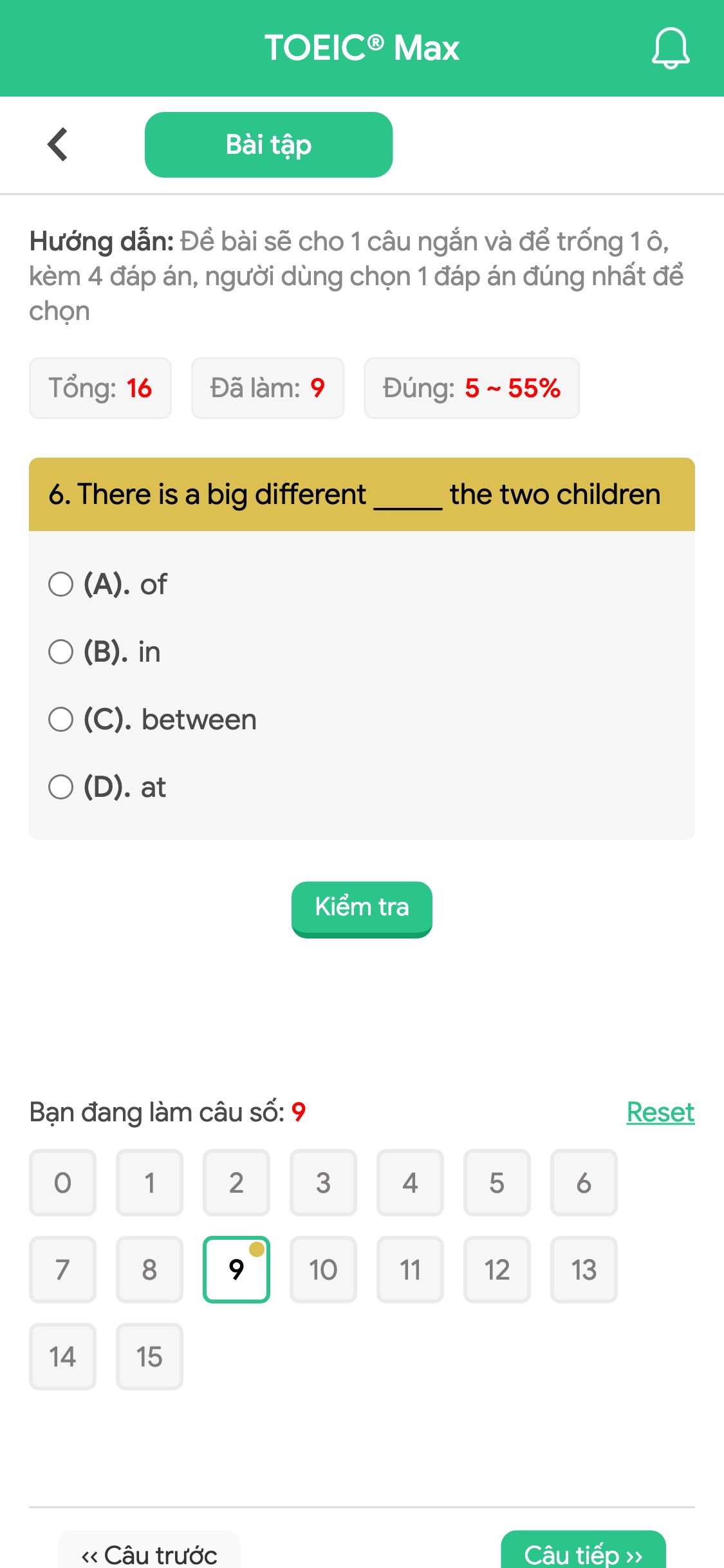6. There is a big different _____ the two children