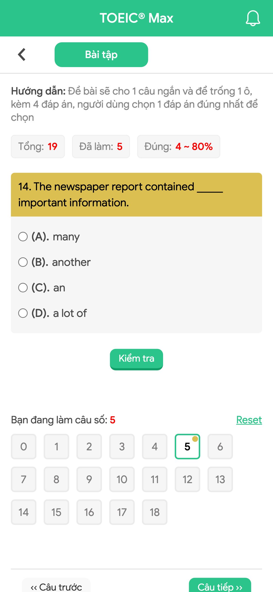 14. The newspaper report contained _____ important information.