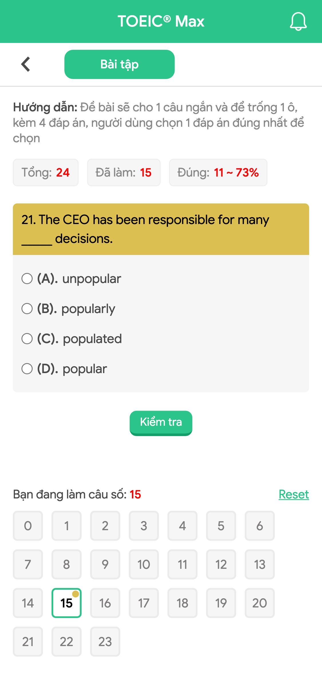 21. The CEO has been responsible for many _____ decisions.