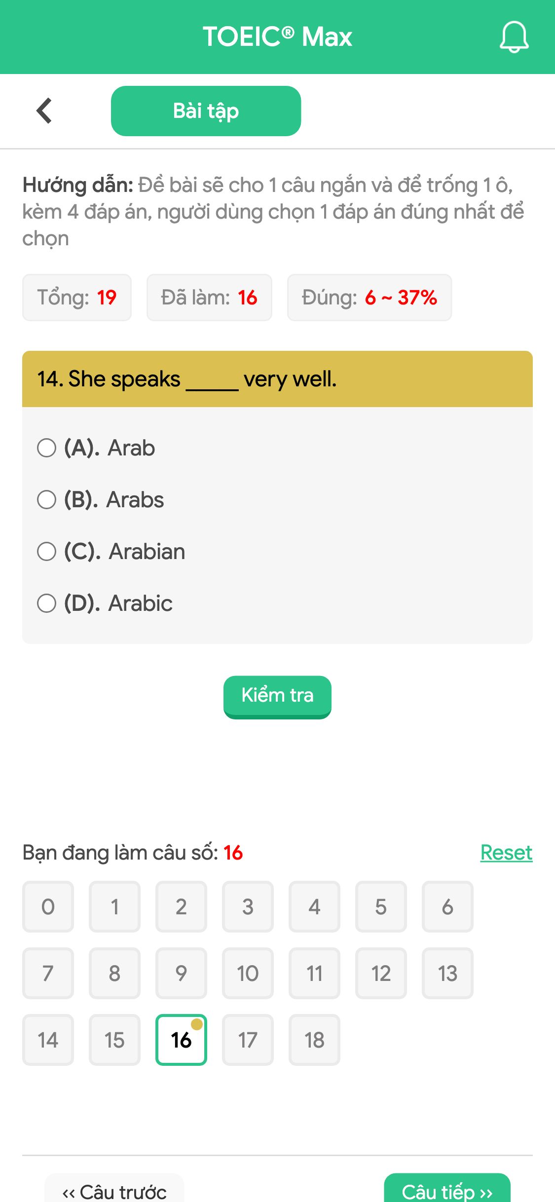 14. She speaks _____ very well.