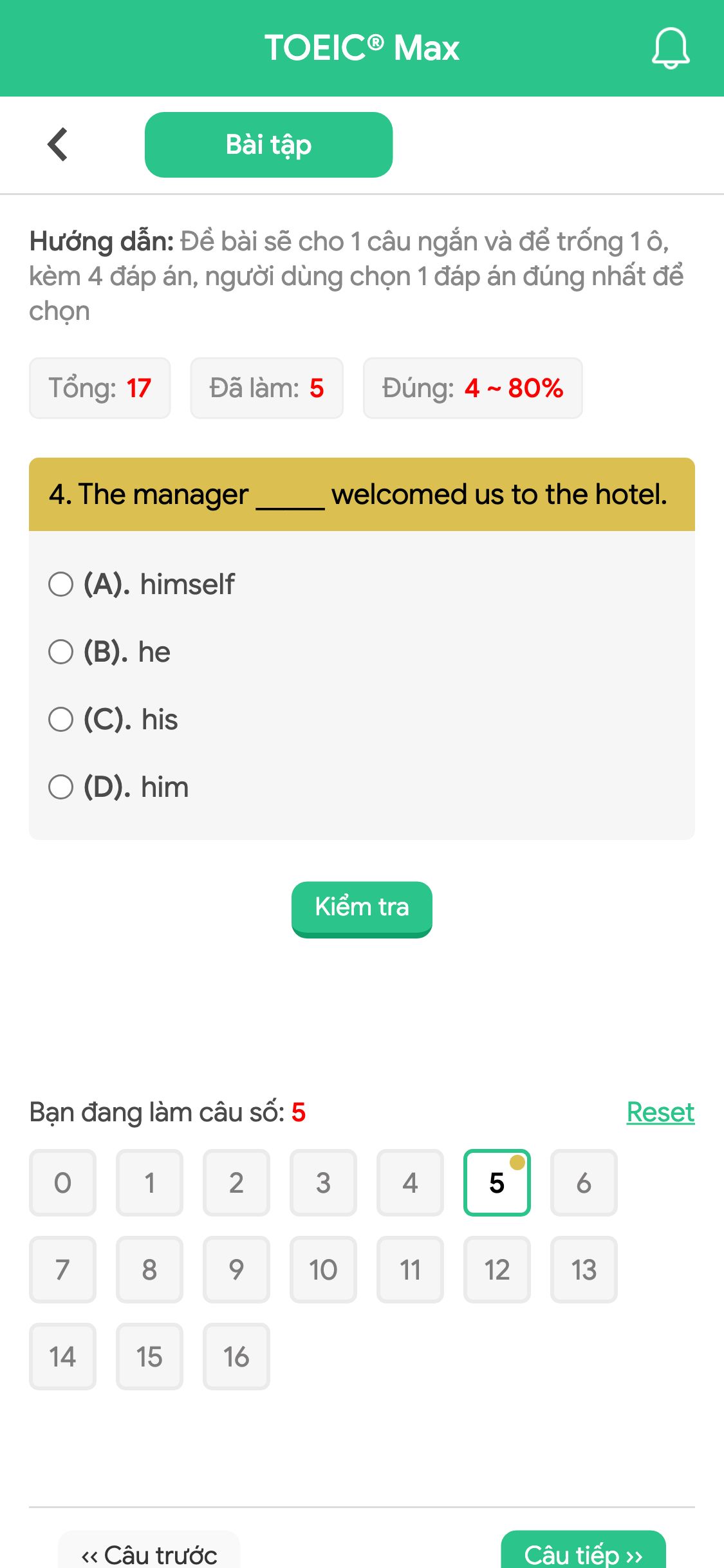 4. The manager _____ welcomed us to the hotel.