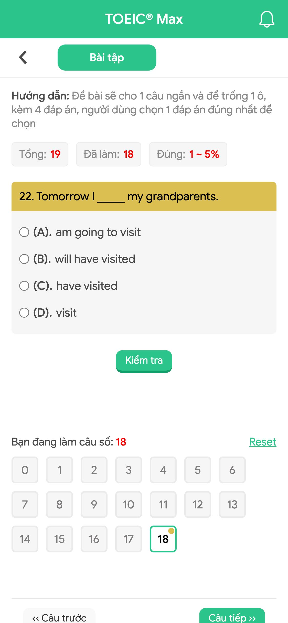 22. Tomorrow I _____ my grandparents.