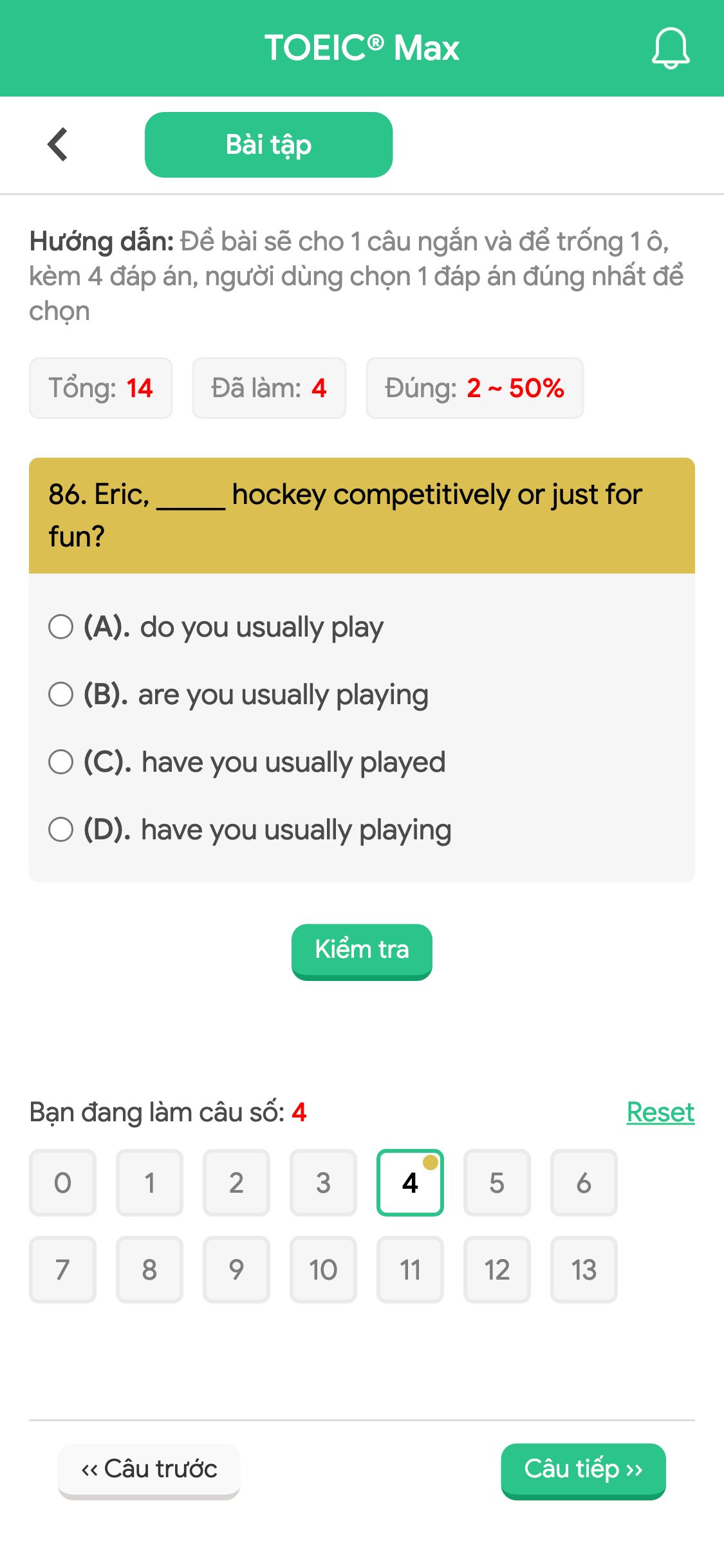 86. Eric, _____ hockey competitively or just for fun?
