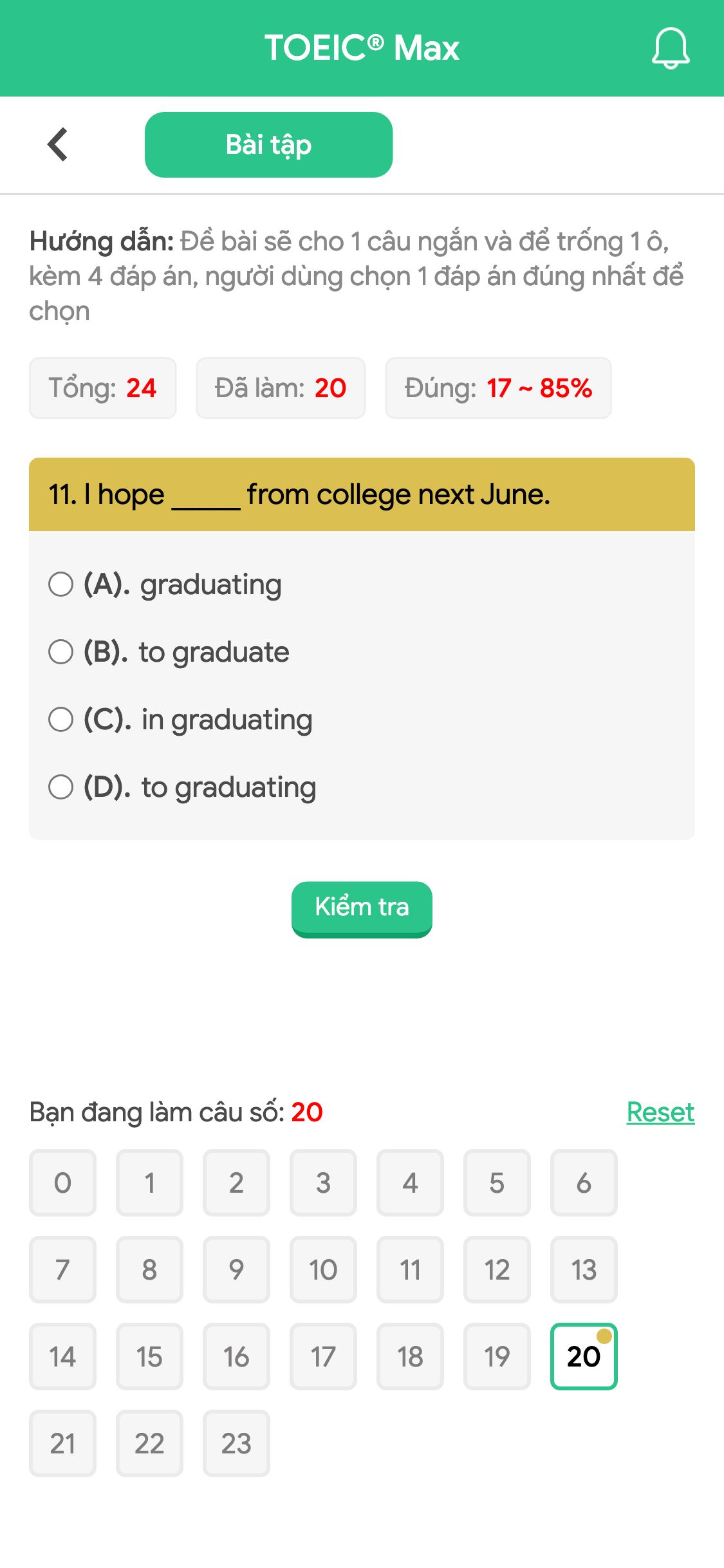 11. I hope _____ from college next June.