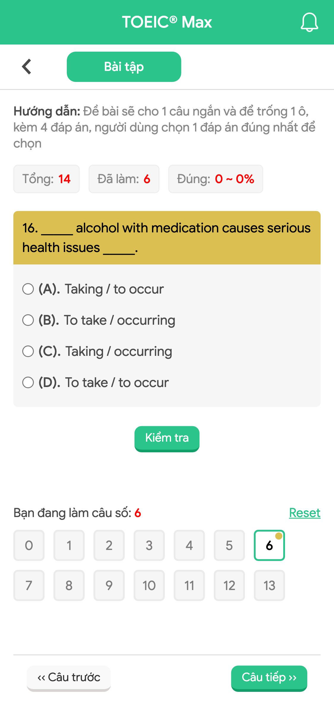 16. _____ alcohol with medication causes serious health issues _____.