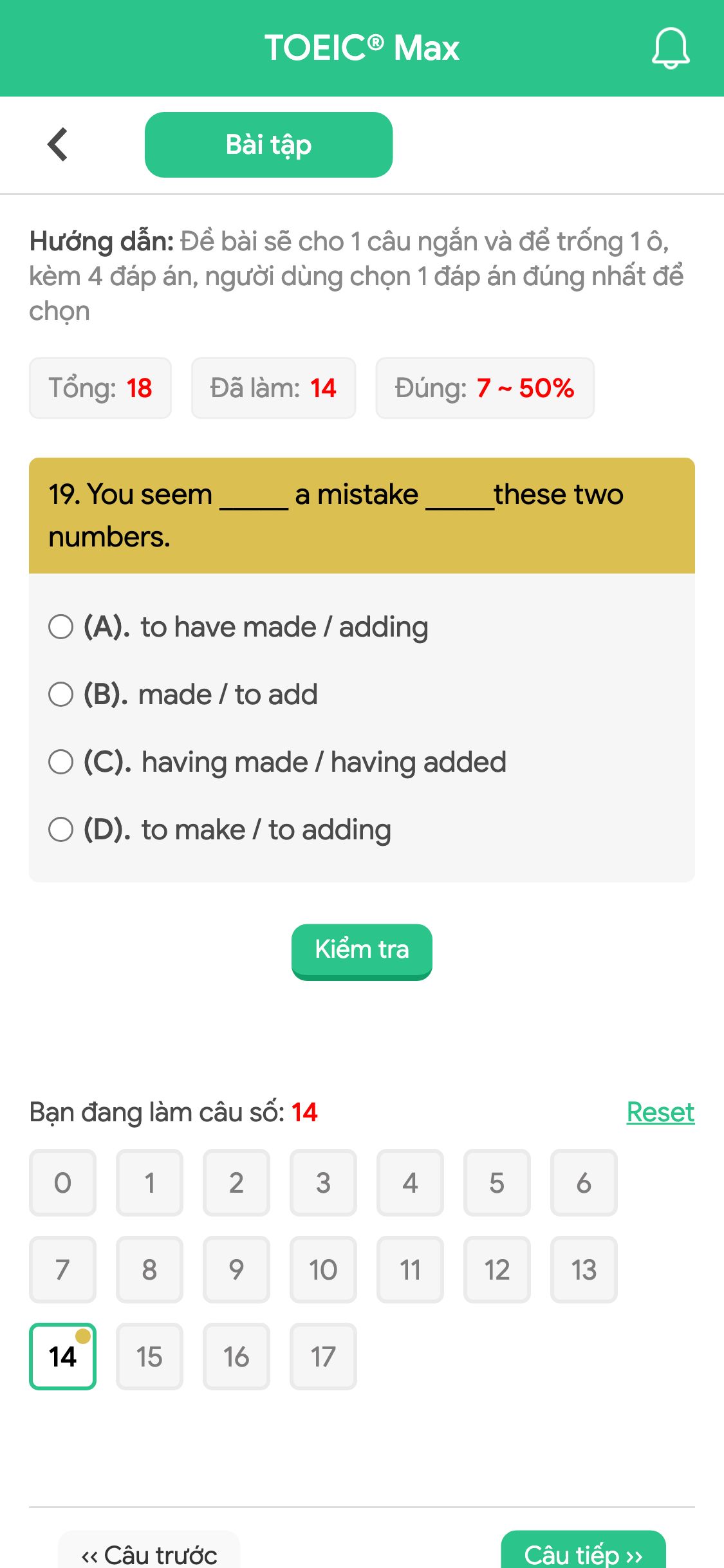 19. You seem _____ a mistake _____these two numbers.