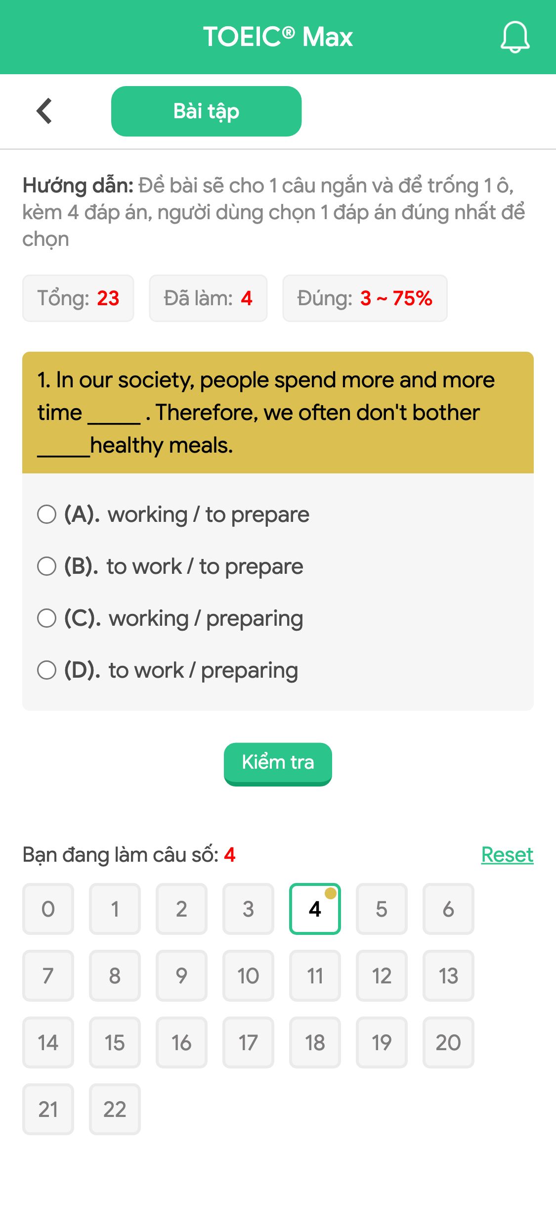 1. In our society, people spend more and more time _____ . Therefore, we often don't bother _____healthy meals.