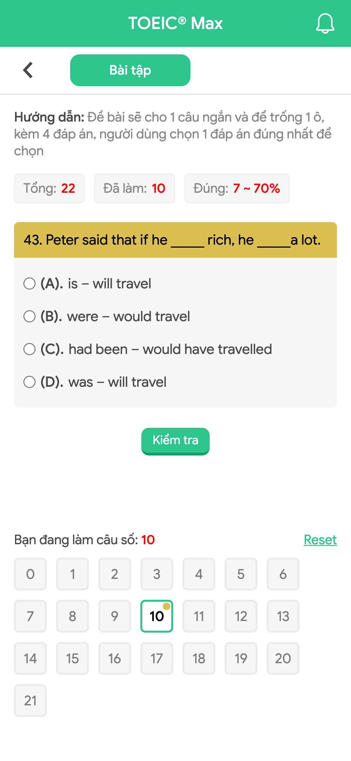 43. Peter said that if he _____ rich, he _____a lot.