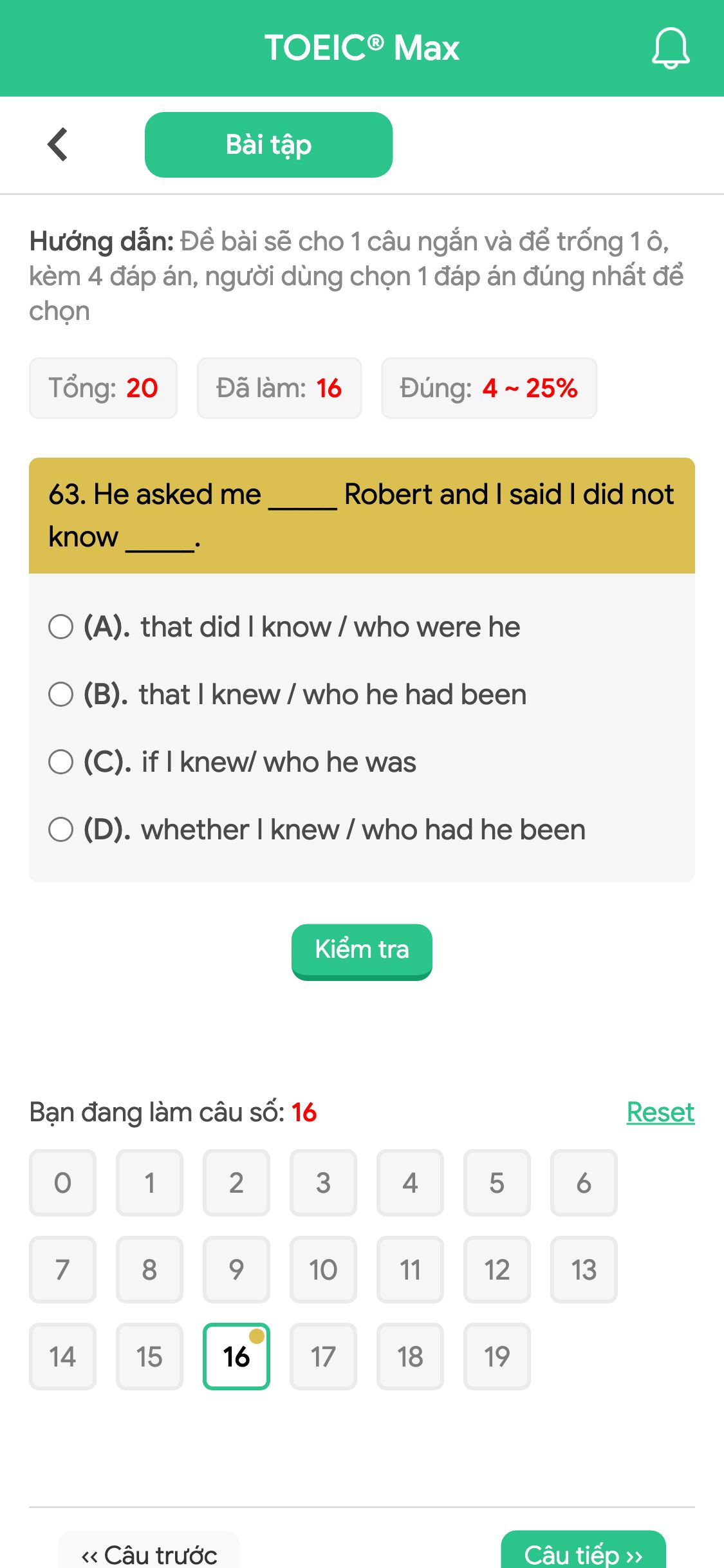63. He asked me _____ Robert and I said I did not know _____.