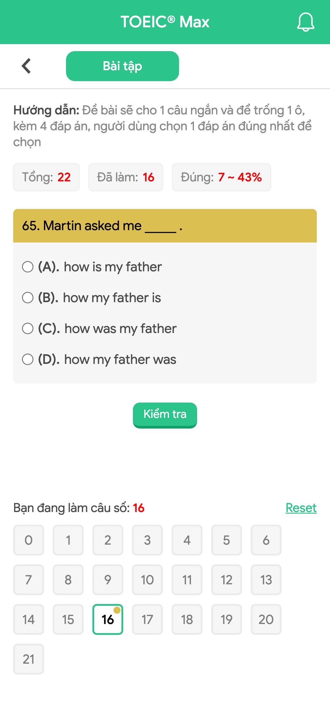 65. Martin asked me _____ .