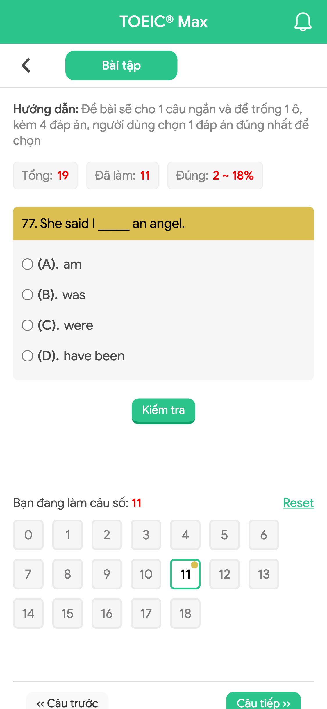 77. She said I _____ an angel.