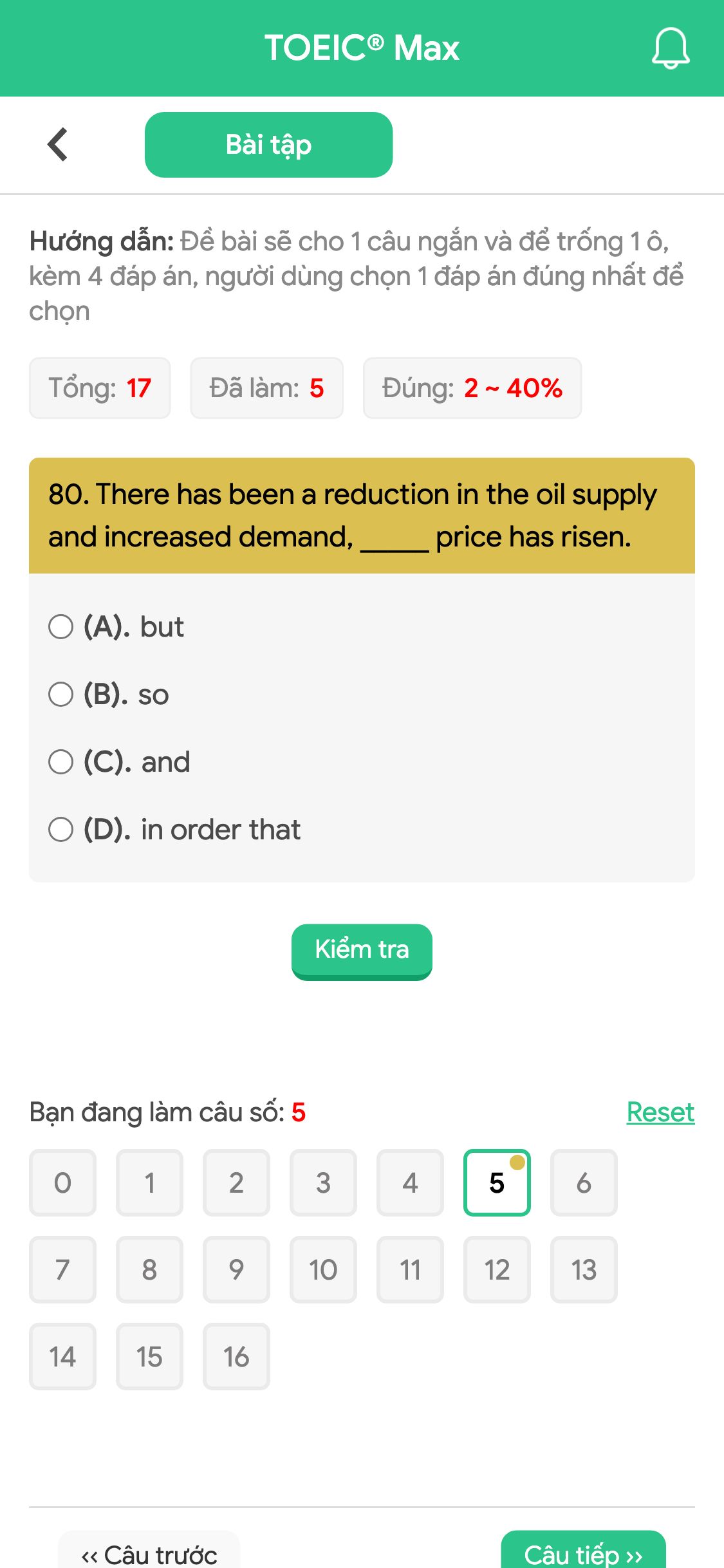 80. There has been a reduction in the oil supply and increased demand, _____ price has risen.