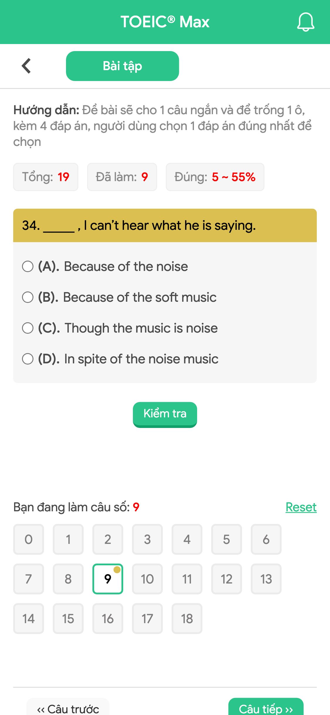 34. _____ , I can’t hear what he is saying.