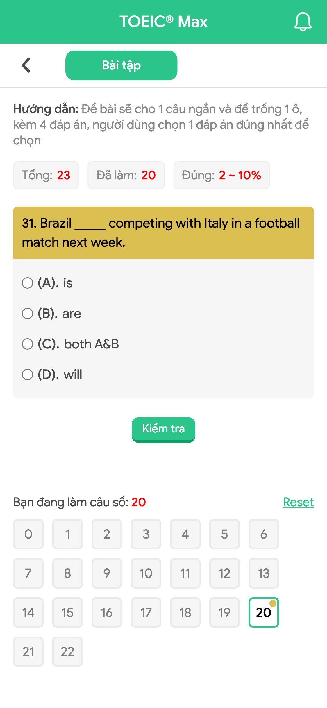 31. Brazil _____ competing with Italy in a football match next week.