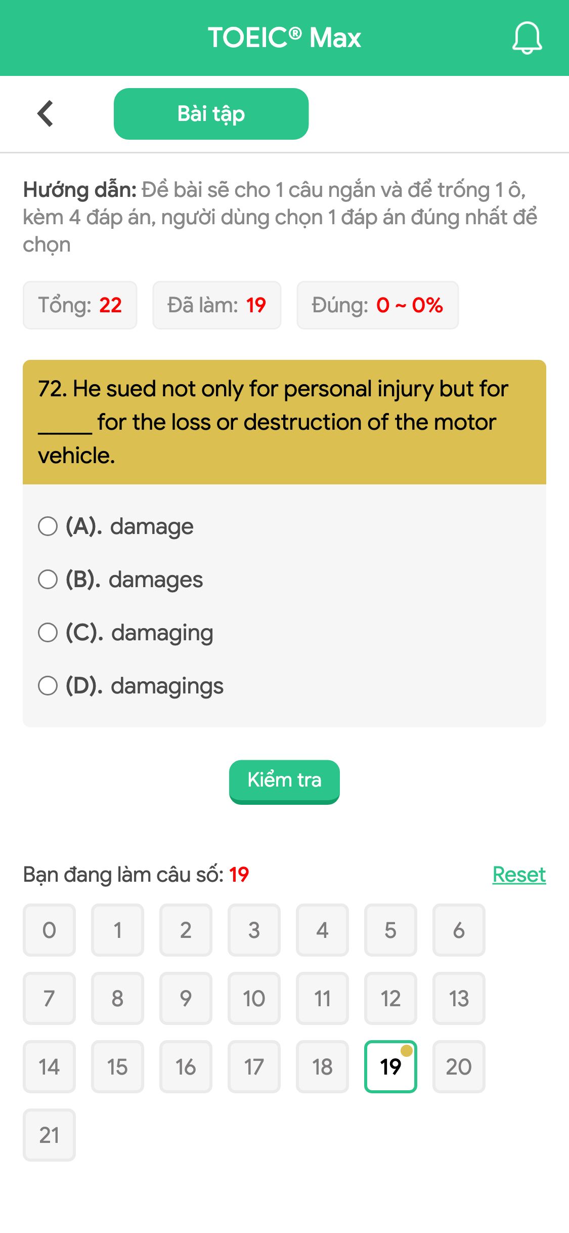 72. He sued not only for personal injury but for _____ for the loss or destruction of the motor vehicle.