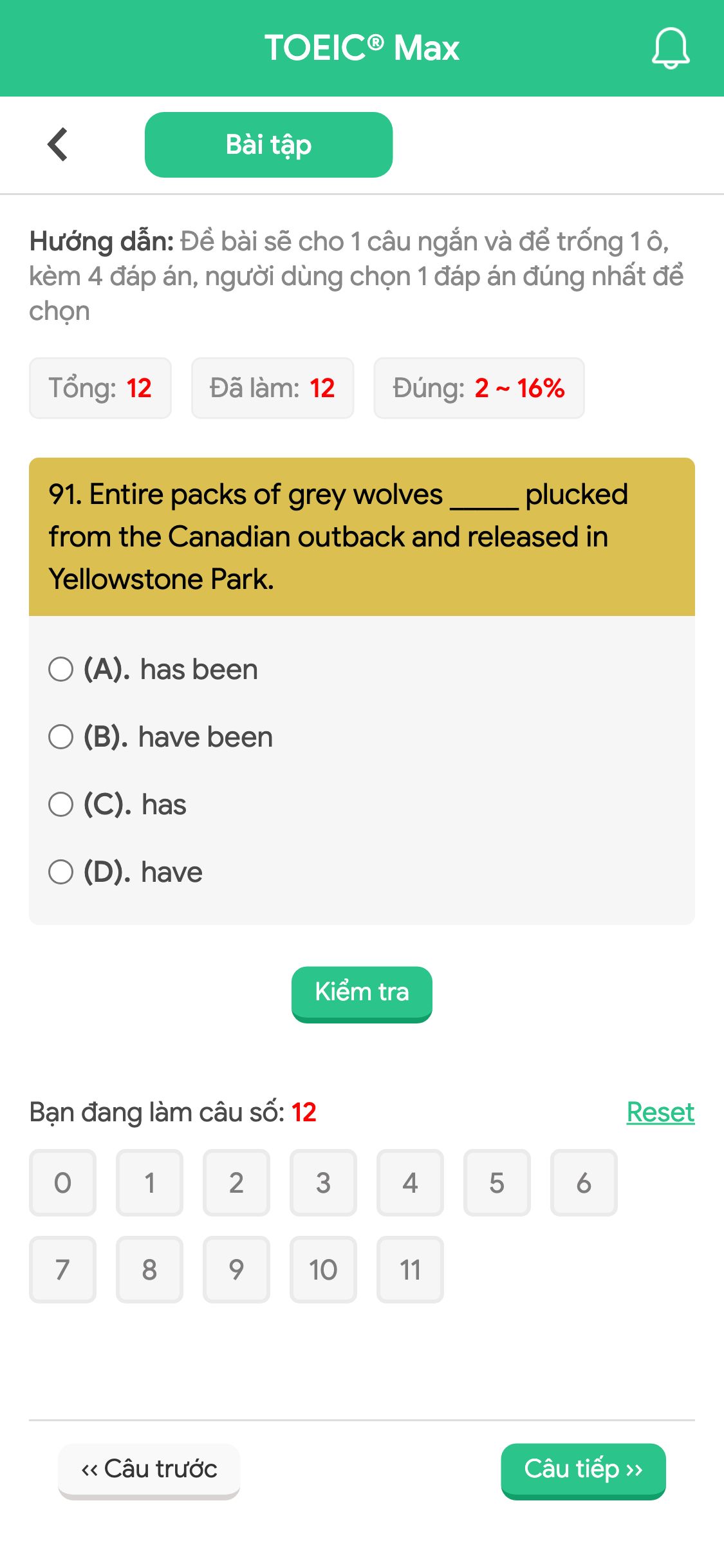 91. Entire packs of grey wolves _____ plucked from the Canadian outback and released in Yellowstone Park.