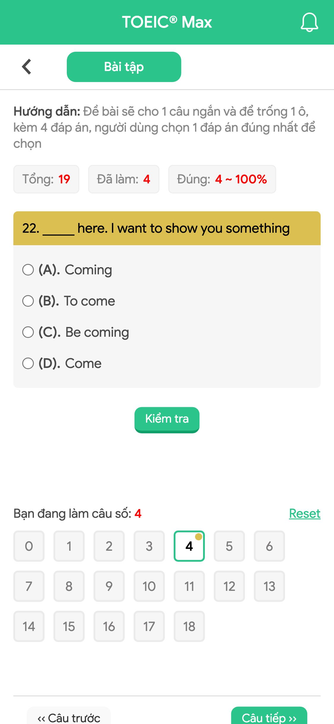 22. _____ here. I want to show you something