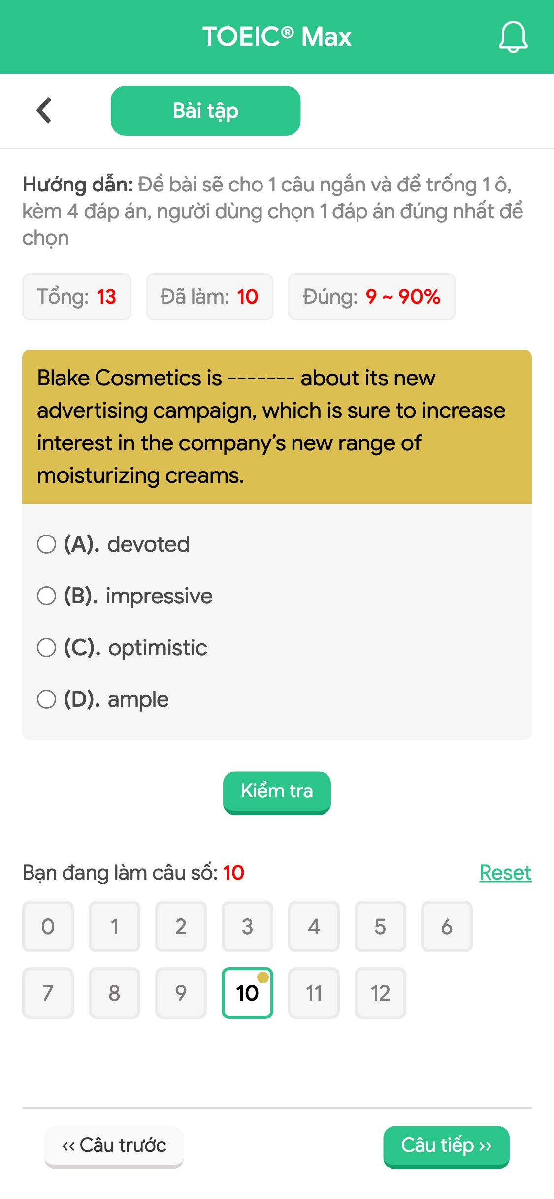 Blake Cosmetics is ------- about its new advertising campaign, which is sure to increase interest in the company’s new range of moisturizing creams.