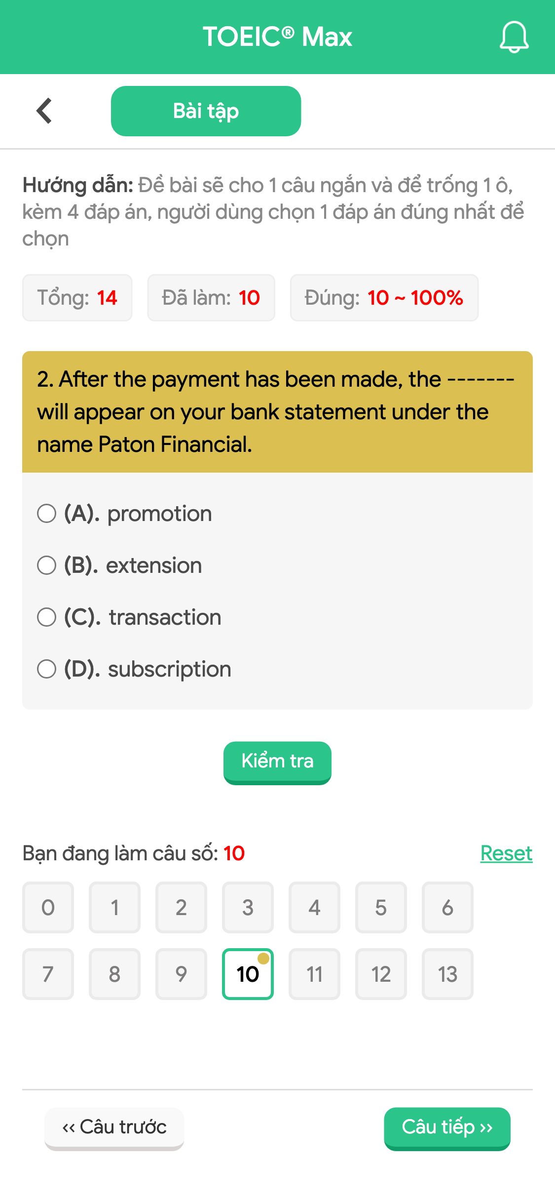 2. After the payment has been made, the ------- will appear on your bank statement under the name Paton Financial.