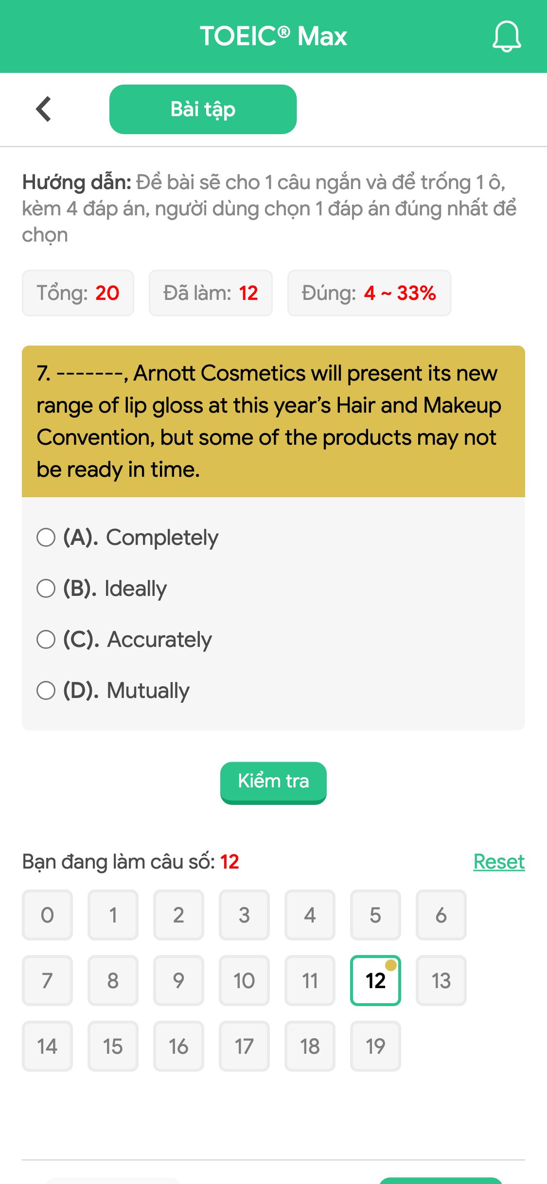 7. -------, Arnott Cosmetics will present its new range of lip gloss at this year’s Hair and Makeup Convention, but some of the products may not be ready in time.