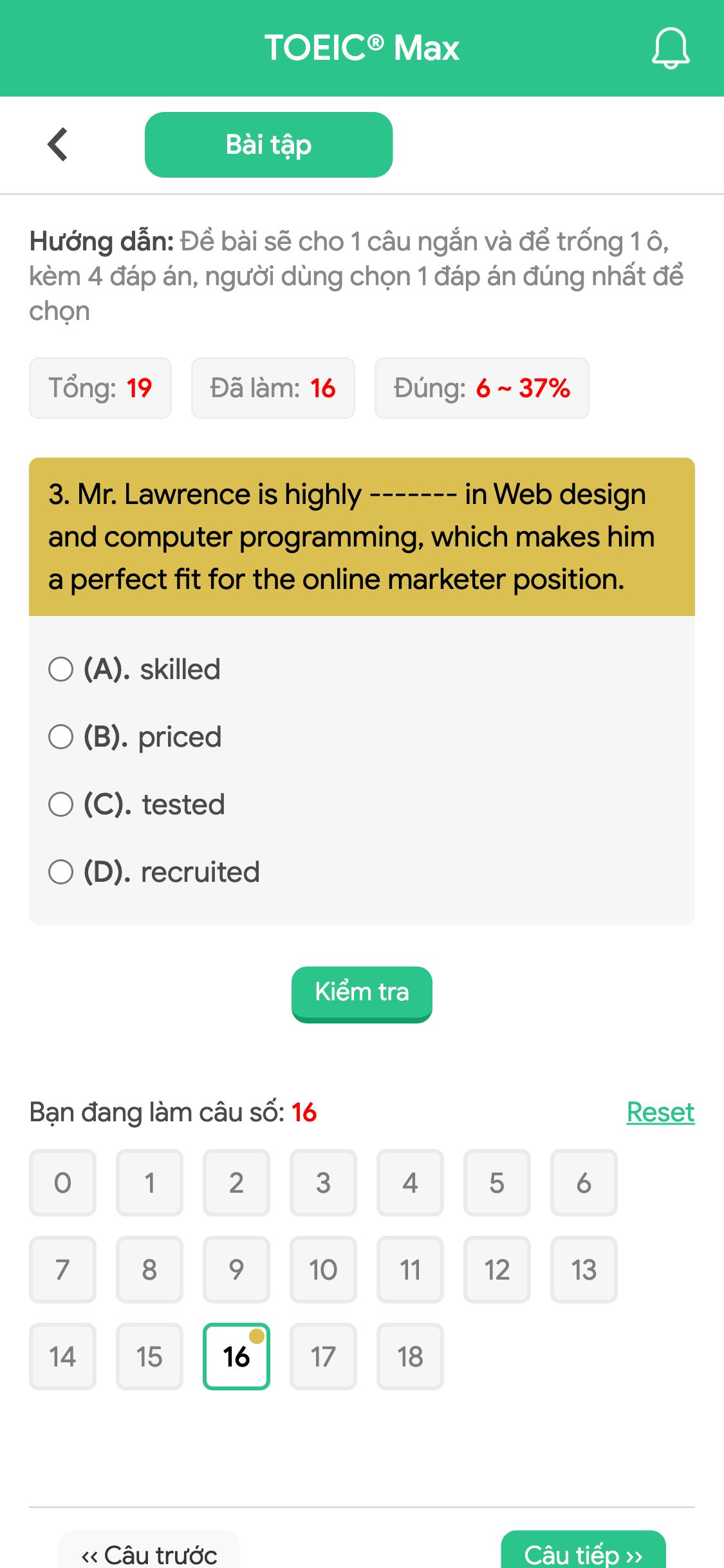 3. Mr. Lawrence is highly ------- in Web design and computer programming, which makes him a perfect fit for the online marketer position.