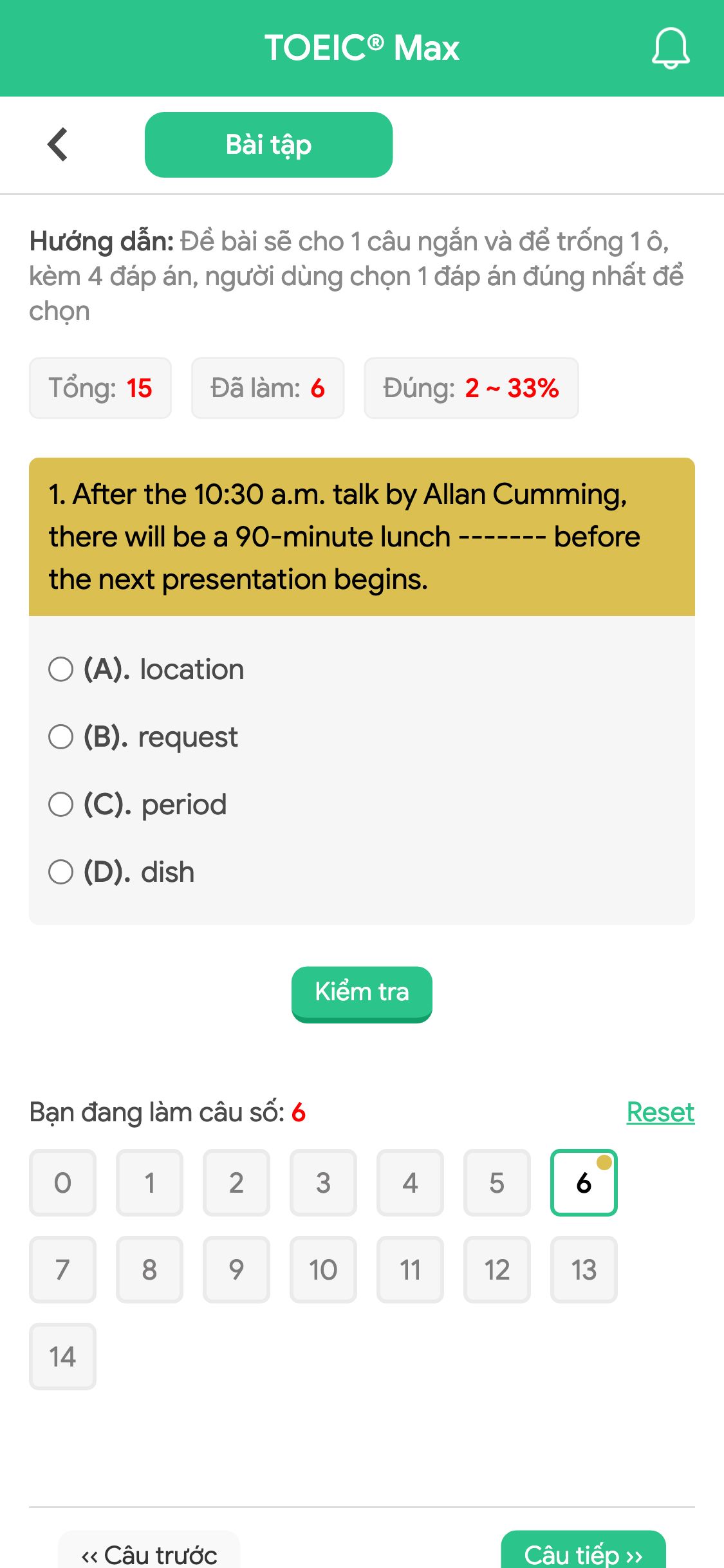 1. After the 10:30 a.m. talk by Allan Cumming, there will be a 90-minute lunch ------- before the next presentation begins.