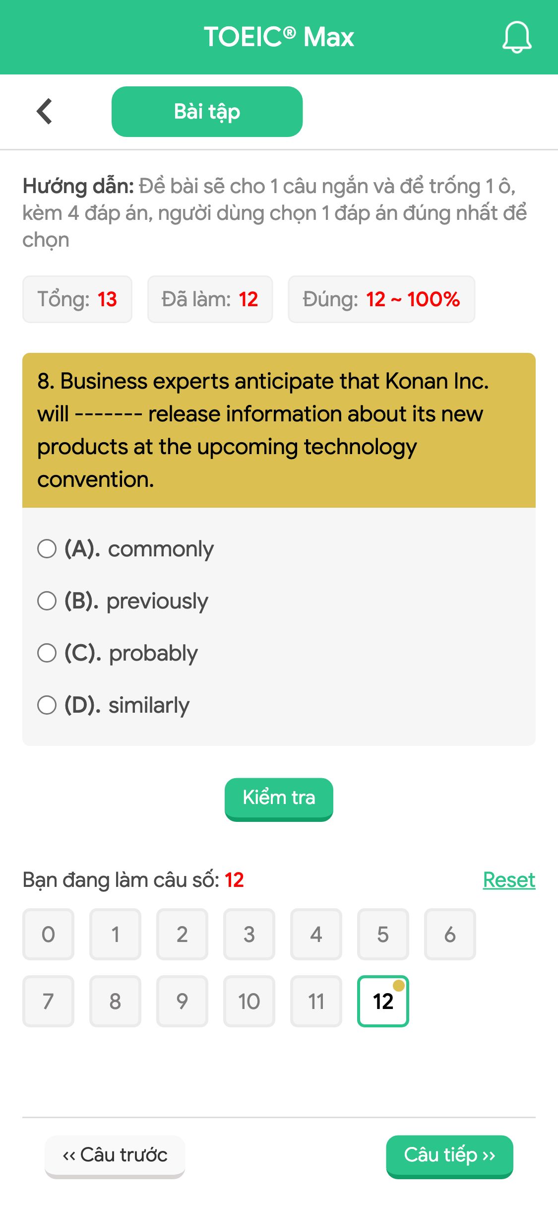 8. Business experts anticipate that Konan Inc. will ------- release information about its new products at the upcoming technology convention.