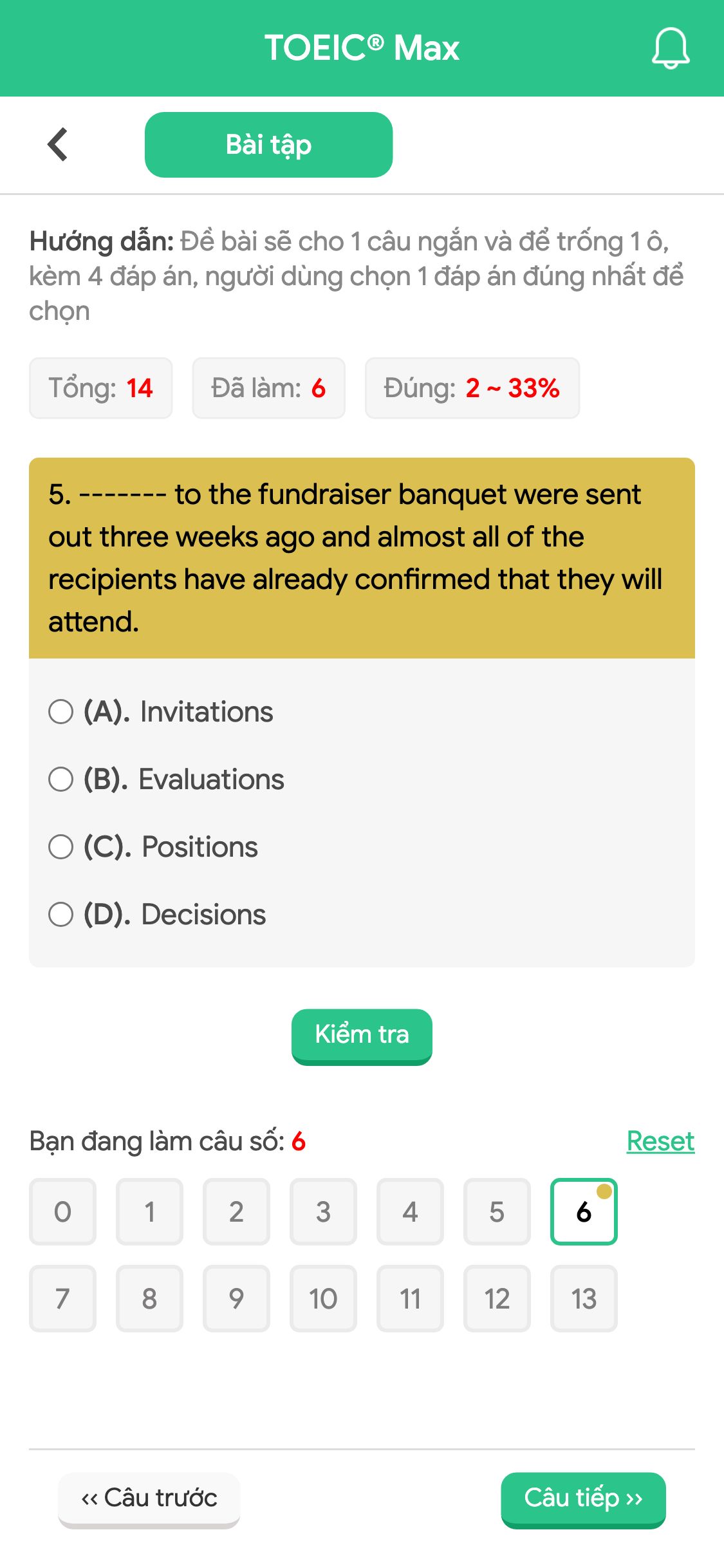 5. ------- to the fundraiser banquet were sent out three weeks ago and almost all of the recipients have already confirmed that they will attend.